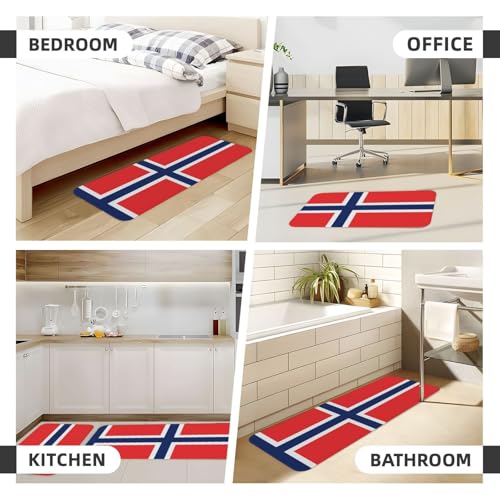Juego de 2 alfombrillas de cocina con estampado noruego y base antideslizante 7