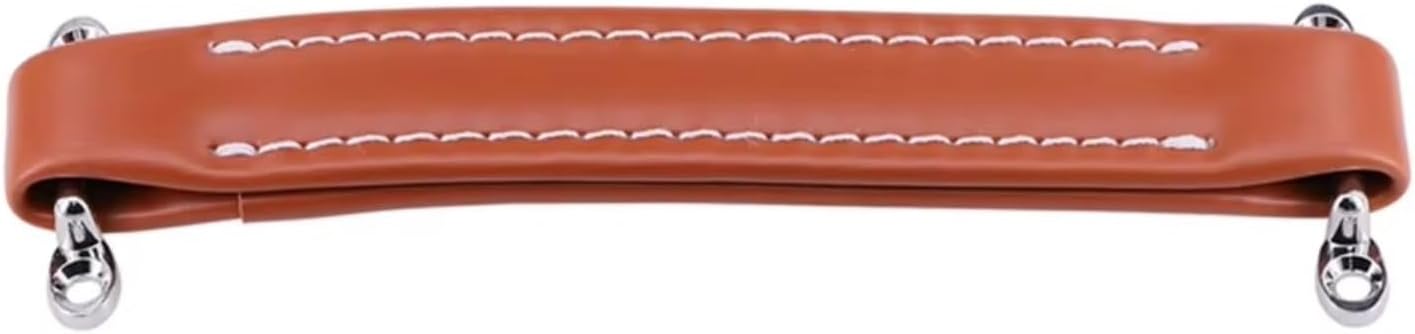 Vintage Style Leather Guitar Handle for Amplifiers Speaker Guitar Practical Speaker Strap Guitar Parts Accessory with Screw(Orange)