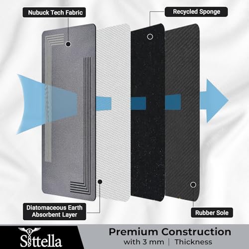 Image of SITTELLA 2 Pcs (45x100 l 45x120 cm) Mat Kitchen Floor Mats - Super Absorbent, Anti-Skid, Fast Drying & Washable Mats for Kitchen Sink, Counter & Platform Area
