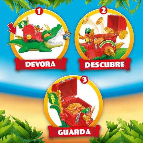 Miniatura 6 de Piratix King Croc Cocodrilo Articulado,Para Capturar Piratix Y Con Un Cofre Para Guardar Tesoros. Contiene 1 Cocodrilo, 1 Tesoro Exclusivo, 2 Tesoros Dorados Extras, 1 Piratix Exclusivo Y 1 Accesorio