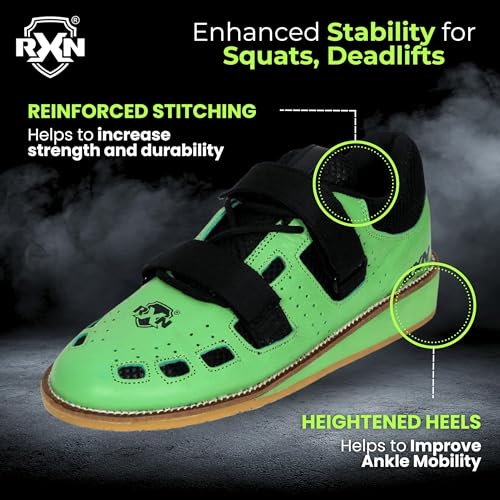 Image of RXN World Star Weightlifting Shoes for Men | Natural Leather with Mesh Lining Upper Eva Out Sole Weightlifting Shoes
