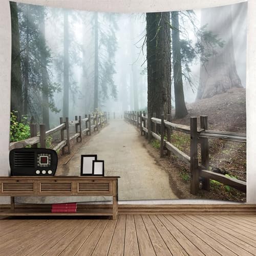 Tapisserie murale paysage de haute qualite deco elegante gris marron 150cm