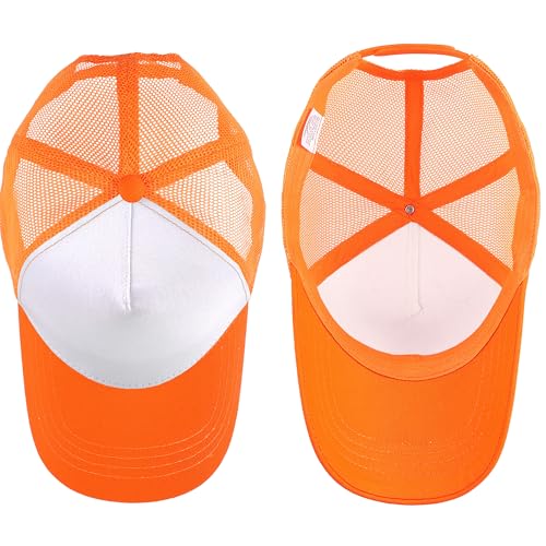 Image of Falari 5-Panel Mesh Baseball Cap, Trucker Hat, Structured Plain Design, Cotton, Adjustable Size