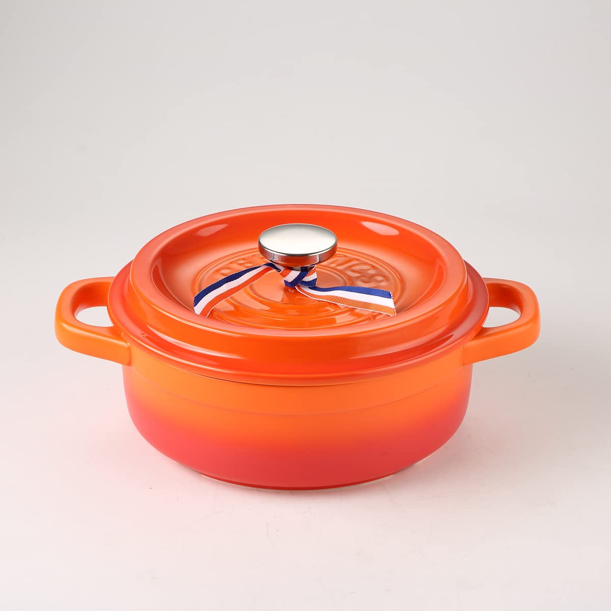 Che Brucia Direct Fire Ceramic Cooking Casserole Pot, 2.5 Litre Capacity, Orange