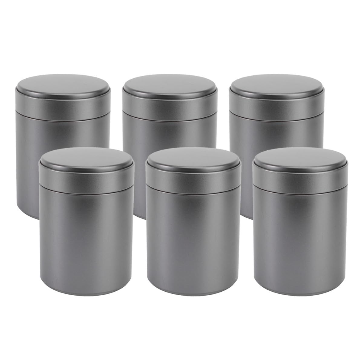 Teedosen Zylindrische Metallbehälter 6 Stück aus Weißblech mit Luftdichtem Deckel Stilvolles Design für Trockene Lebensmittel und Nüsse für Küche