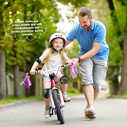 JBM Kids Knee Pads and Elbow Pads with Wrist Guards and Adjustable StrapsProtective Gear Set for Roller Skating Cycling BMX Bike Skateboard Inline Skatings Scooter Riding Sports - Thumbnail 3