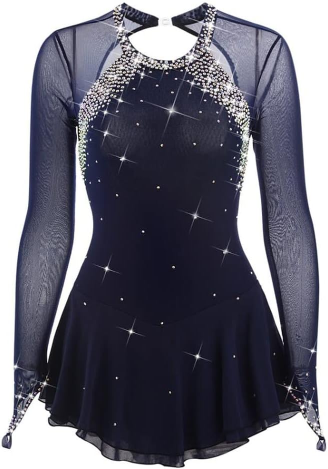 Classic Figure Skating Dress Professional Competition Suit Long Sleeve Ice Dance Gymnastics Performance Costume