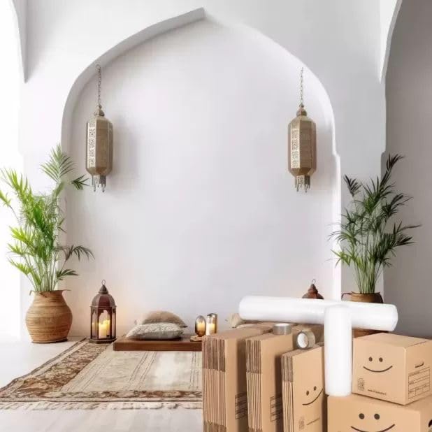 KIT Déménagement T3 Renforcé avec 20 Cartons Standard avec Poignées, 10 Cartons Renforcés, 10 Cartons à Livres, Film à Bulles et 1 Adhésif Offert