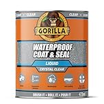 Gorilla Waterproof Coat & Seal Clear, 473ml - Weatherproof Liquid Sealant | Stops & Prevents Leaks | For Roof Tiles, Brick, Wood, Metal, Concrete, Stone, Rubber, Plastics*