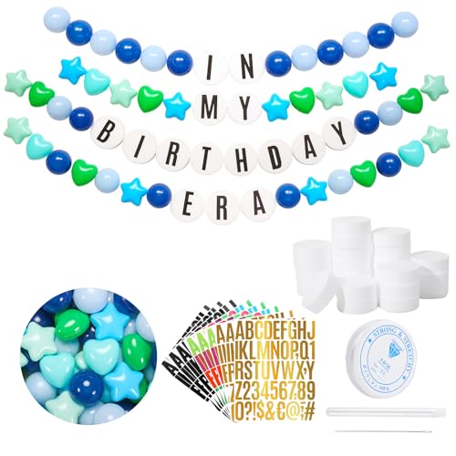 Kpop Theme Party Decorations Christmas Giant Friendship Bracelet Garland Kit DIY Banner with Letters Ball Heopeis Customizable Friendship Bracelet for Xmas Wedding Decor(Blue) by Heopeis - Used condition - US$26.45