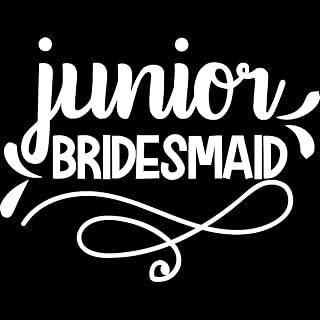 Decal Stickers of Junior Bridesmaid (White) (Set of 2) Premium Waterproof Vinyl Decal Stickers for Laptop Smartphone Car Dirt Bike Wall Room Mason Jar Bathtub Door Skateboard - BICsticg70594WH053023