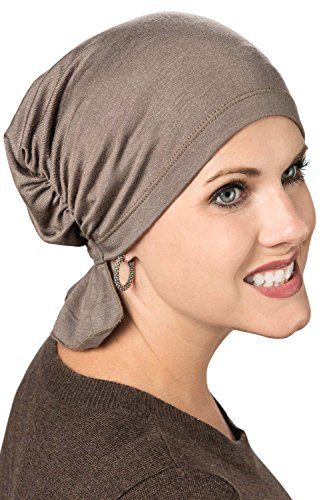 Gathered Scarf Beanie - Chemo Head Cover Cancer Hat For Chemotherapy Hair Loss Patients Black #TOP2