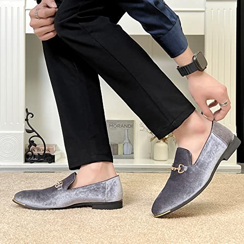 Image of FLQL Men's Luxury Penny Loafer Slip-On Velvet Shoes Party Dancing Shoes Suede Wedding Shoes Plus Size 7-13