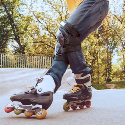 Dark-Lightning-KidsJuniorYouth-Knee-Pads-Elbow-Pads-Wrist-Guards-3-in-1-Protective-Gear-for-SkateboardRoller-SkateInlineCyclingMTB-BikeScooterPolarNight-BlackM Dark Lightning Kids/Junior/Youth Knee Pads Elbow Pads Wrist Guards 3 in 1 Protective Gear, for Skateboard,Roller Skate,Inline,Cycling,MTB Bike,Scooter(PolarNight Black,M) - Image 6