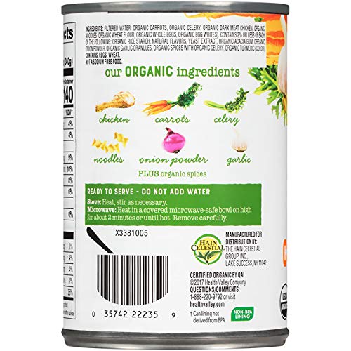 Health Valley Organic No Salt Added Chicken Noodle Soup, 14.5 oz