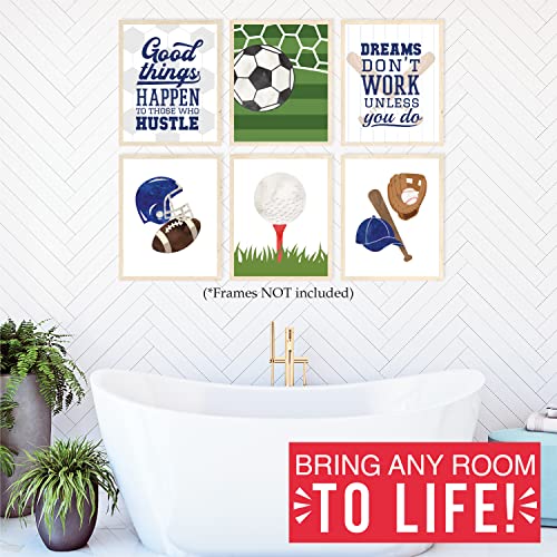 6 Reversible 8X10 Sports Posters For Boys Room Decorations For Bedroom Wall Decor, Basketball Decorations For Boys Room Decor Wall Art Prints, Baseball Decor For Boys Room, Soccer Posters For Room #TOP7