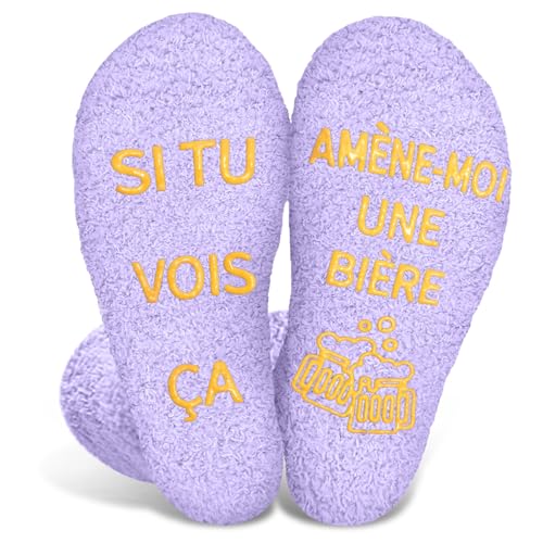 Chaussettes Humour Femme, Chaussettes Fantaisie Chaudes Hiver Bière 38-46