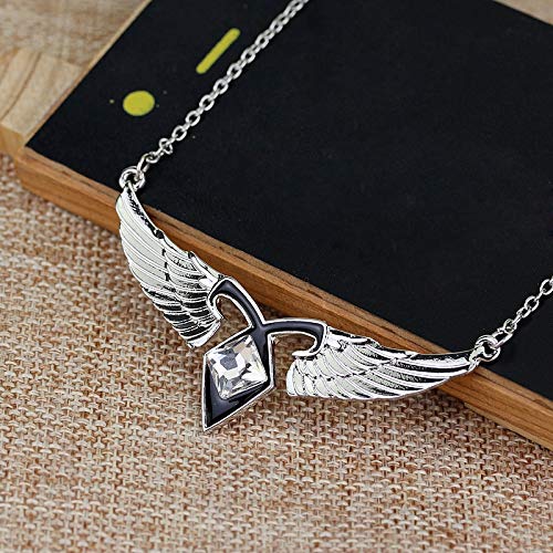 VAWAA Fashion Vrouwen Film Sieraden Mortal Instrumenten Stad van Botten As Engel Wings Power Rune Hanger Choker