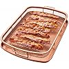 Gotham Steel Baking Sheet with Air Fry Rack, 16.5 x 12.5, 2 Pc Multipurpose Air Fryer Tray and Cookie Sheet Pan for Oven, Use as Cooling Wire Rack, for Cooking, Pizza, Bacon, Dishwasher Safe
