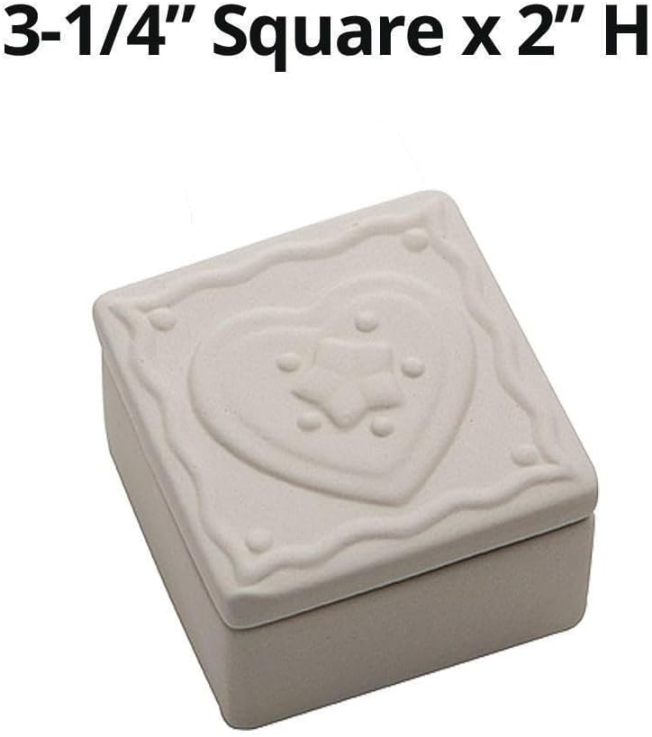 Color-Me Ceramic Bisque Trinket Box Pk12