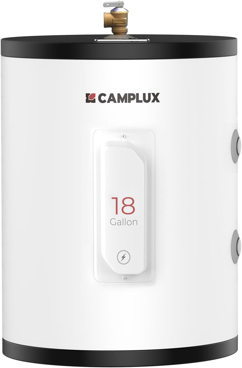 CAMPLUX Hot Water Heaters 18 Gallon, Electric Water Heater 120V 1500W, Come with Reliable T&P Relief Valve, Built-in Anode Rod for Tank Water Heaters, UL Listed ME200B