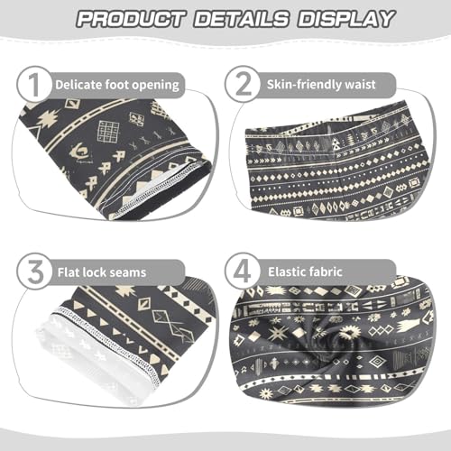 KLL Seamless Ethnic and Tribal Pattern Toddler Baby Girl Athletic Leggings Casual Full Length Leg Yoga Pants Running3