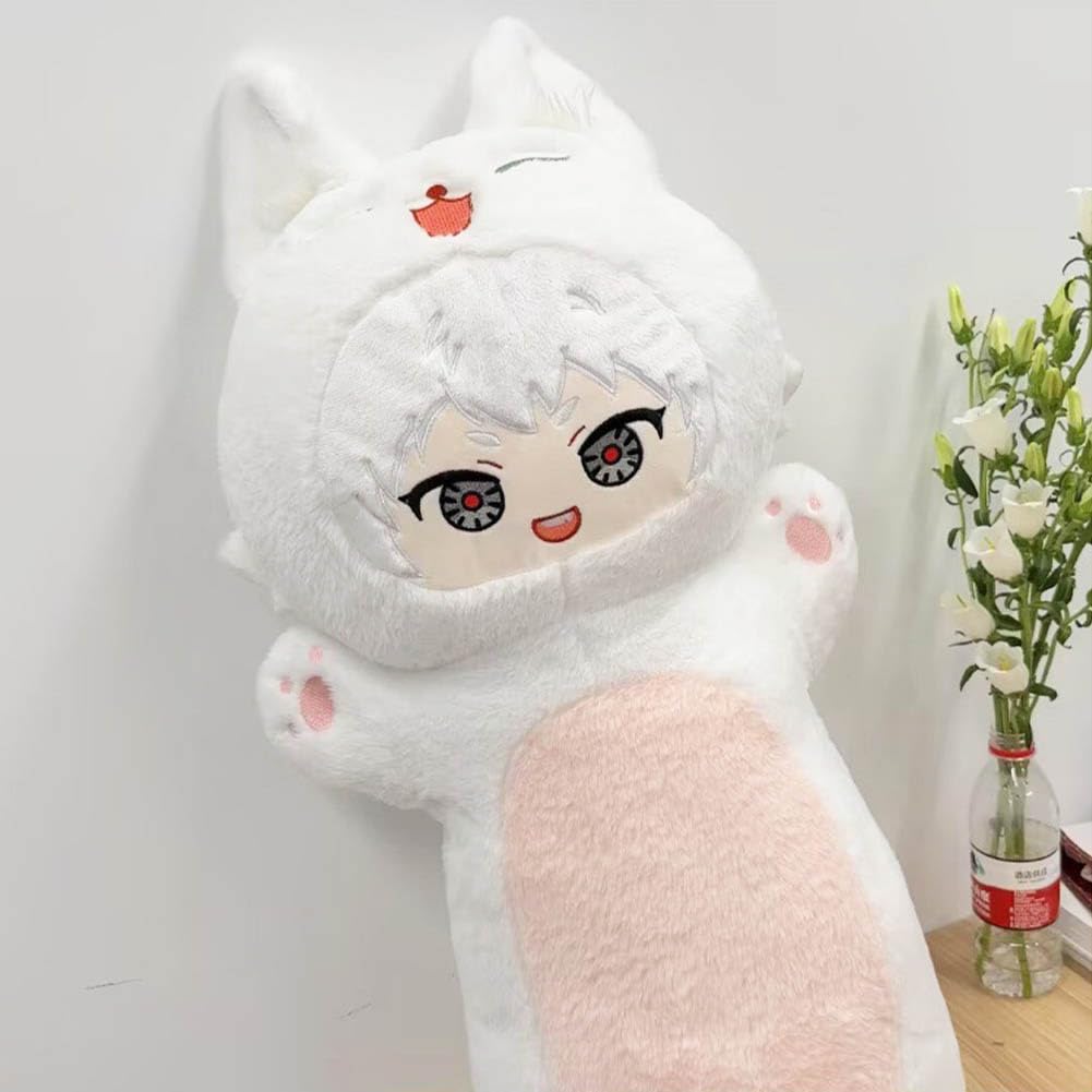 Hikaru Indo Merch - Almohada de peluche con diseño de gato grande de anime