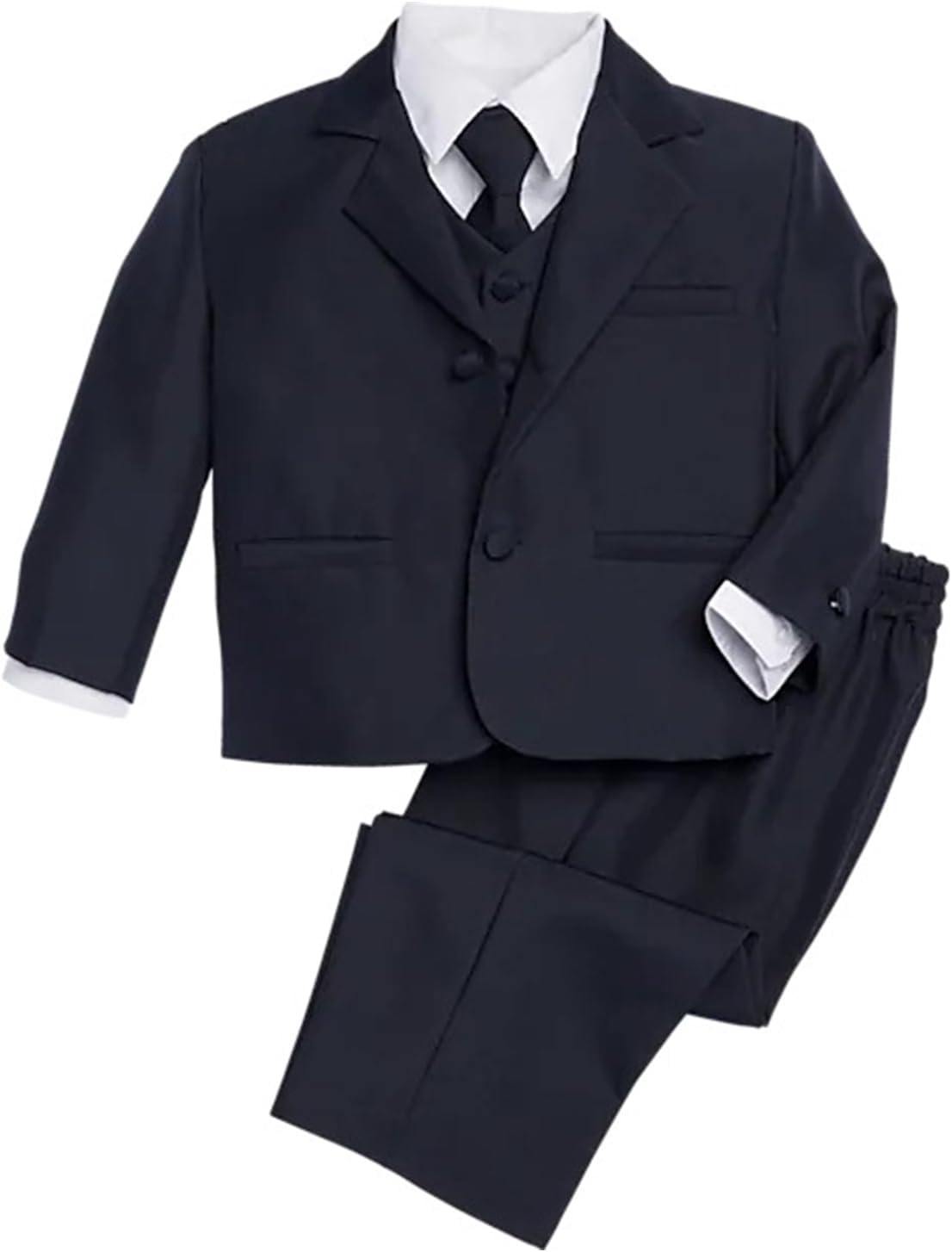 Boys' Solid Three Pieces Suit Customsized Tuxedos Jacket Vest Pants for Formal Wedding