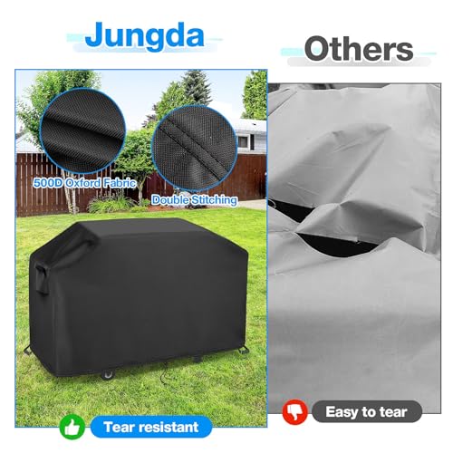Jungda Griddle Cover for Blackstone Model 2414 2165 2063 Pro Series 2 Burner 22 Inch Propane Griddle with Hood, Waterproof Flat Grill Cover for Blackstone 22 inch Griddle - 47" L x 24" W x 35" H by Jungda - Image 3