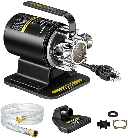 Limodot Water Transfer Pump, 115V/60HZ Portable Self-Priming Electric Utility Pump, 1/8'' Low Suction with Suction Strainer Attachment, Idea for Bath Tub, Rain Barrel, Water Beds, Aquariums