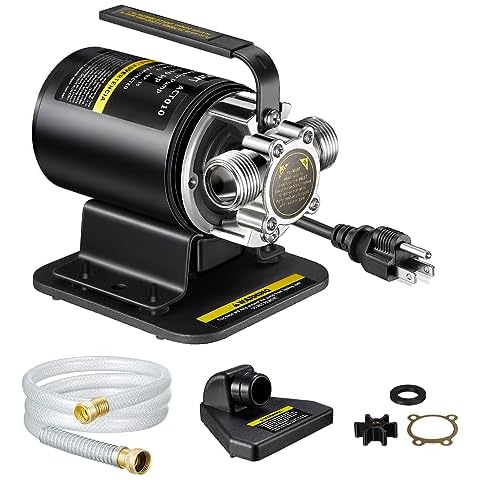Limodot Water Transfer Pump, 115V/60HZ Portable Electric Utility Pump, 1/8'' Low Suction with Suction Strainer Attachment, Water Removal Pump, Idea for Bath Tub, Rain Barrel, Water Beds, Aquariums Cover
