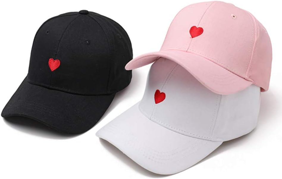 Home Fashion DIY Heart Baseball Hat, Embroidered Dad Cap，Cotton Caps Adjustable Strap Back for Men Women (Black) : Clothing, Shoes & Jewelry