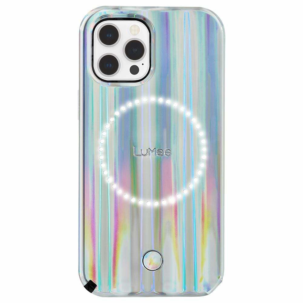 LuMee Halo - Holographic - Light Up Selfie Case for iPhone 12 Pro Max (5G) - Front & Rear Illumination - 6.7 Inch - Holographic