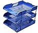 Produktbild HYL Aktenschränke Aktenschränke Startseite Filer 3 Fach Desktop Datenspeicher Tray Datei Halter Kunststoff Blau 25 * 33 * 25cm Home Office Möbel