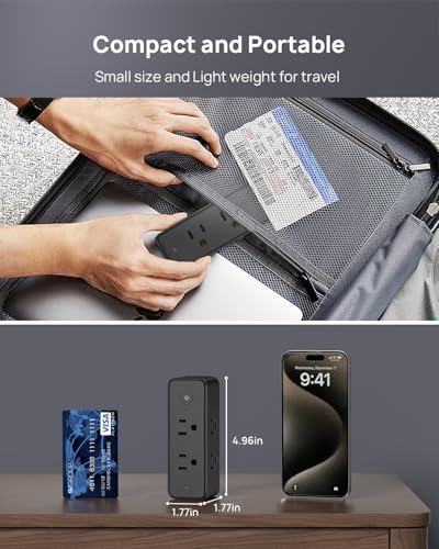 Image of TROND Outlet Extender Surge Protector with 6 Outlets and 360 Rotating Plug