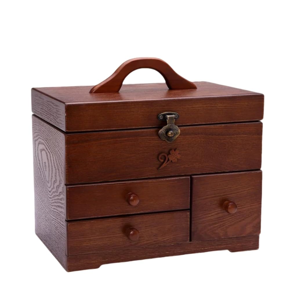 Aeroor木製の裁縫箱 卓上収納 裁縫道具 ヴィンテージ ノスタルジック