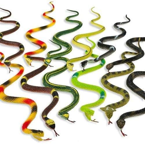 Artificial Rubber Snakes Prank Gag Toys Magic Show Fake Snake Toys for Kids and Adults Baby Cobra Snake Prank Toy for Kids Realistic Snake (Multi Color 21-inch),Pack of 4