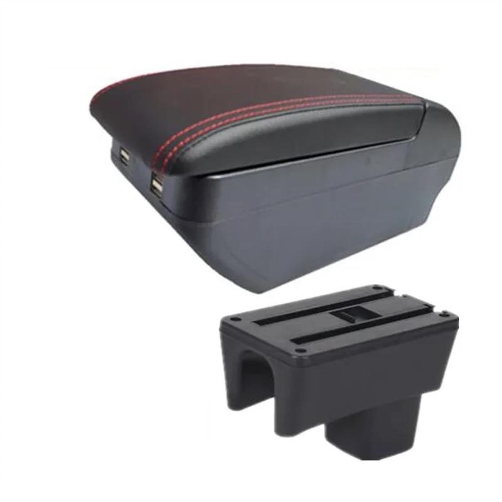 NMJLQW Storage Rack Car Interior Accessories Center Console Storage Box Multifunctional Armrest Storage Box For Swift 2005-2024(H red line)