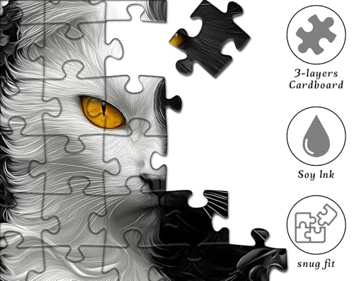 Rompecabezas Gato Yin Yang Animal 16+ Anos miniatura 4
