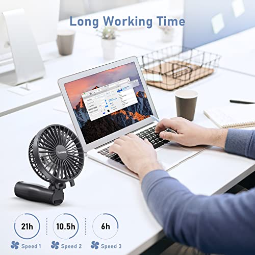 Faraday Portable Handheld Fan 4800Mah Powerful Small Personal Fans Rechargeable Battery Powered Desktop Usb Table Fan For Traveling Hiking, 3 Speed, 6-21 Hours,Black #TOP2