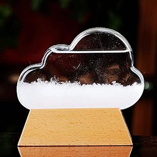 Fuoliystep Weather Station Glass, Storm Glass Weather Forecaster, Clouds Liquid Barometer Weather Predictor Fashion Office Desktop Home Decorative Weather Glass, Gifts for Valentines Day Birthday