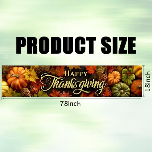Image of Nuxovilar Thanksgiving Banner 78.7x17.7 Inches Polyester