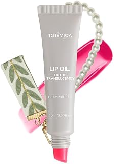 TOTEMICA Lip Oil, Non-Sticky, Shea Butter, Jojoba | Sexy Prickly with Charm | Inspired by Ana Patricia, luminous translucent tint, weightless, top coat for lip liners
