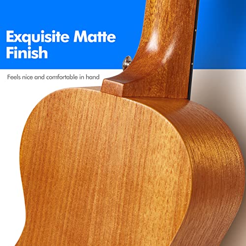 Enya Ukulélé de concert de 58,9 cm avec dessus en acajou massif pour débutants avec sac de transport, capodastre, sangle… - Les Beatles, Paul McCartney, John Lennon, RIngo Starr, George Harrison Enya Ukulélé de concert de 58,9 cm avec dessus en acajou massif pour débutants avec sac de transport, capodastre, sangle… – Image 7