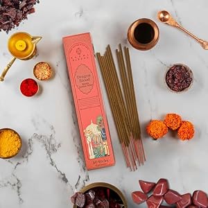 Incense Sticks, Dragons Blood Incense, Made with Natural Ingredients, Hand Rolled Aromatic Masala, 40 Stick Pack, 45-60 Minute Burn Time, Best for Home Fragrance, Meditation, Yoga, Spiritual Healing Incense Sticks Dragons Blood Incense Made with Natural Ingredients Hand Rolled Aromatic Masala 40 Stick Pack 45 60 Minute Burn Time Best for Home Fragrance Meditation Yoga Spiritual Healing