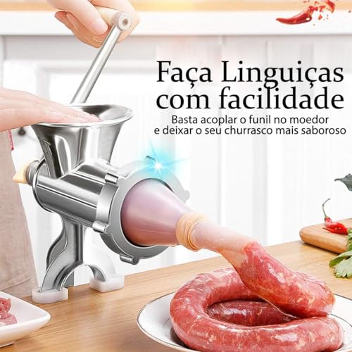 Moedor de Carne Manivela Manual N10 Maquina De Moer Profissional para fazer Carne Moida Linguiça e H