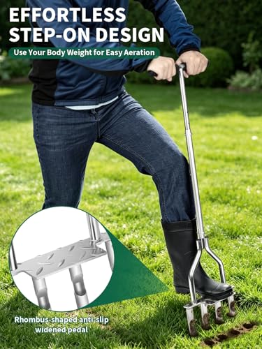 Aerador manual con 4 púas y placa ancha ajustable 36–39” miniatura 3