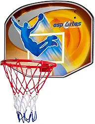 Esportes Tabela de Basquete de Parede com Aro e Rede Tricolor, Vermelho, Branco e Azul