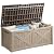 YITAHOME 120 Gallon Large Outdoor Storage Box w/Divider & Storage Net, Waterproof Resin Deck Box Cushion Storage Bench for Patio, Pool Supplies, Garden Tools - Lockable, Taupe