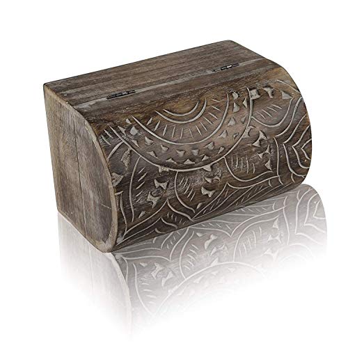 Great Birthday Gift Ideas Handmade Decorative Wooden Jewelry Box Treasure Box Jewelry Organizer Keepsake Box Treasure Chest Trinket Holder Lock Box Watch Box 9 X 6 Inch Great Gift Ideas (Brown) #TOP4